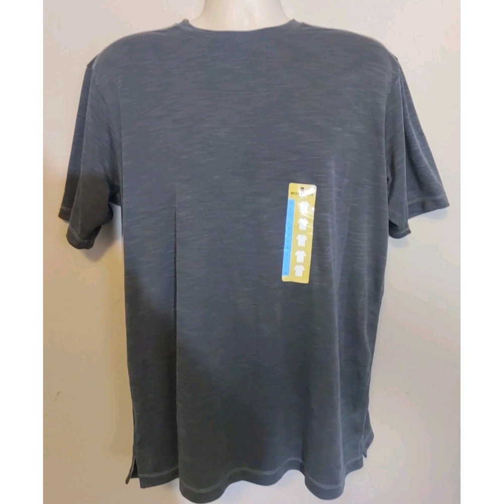 Woolrich Men Ash‎ Grey Woven Casual Short sleeve T-shirt Size L